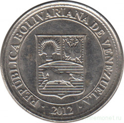 Монета. Венесуэла. 50 сентимо 2012 год.