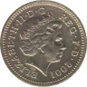 Монета. Великобритания. 1 фунт 2001 год. рев.