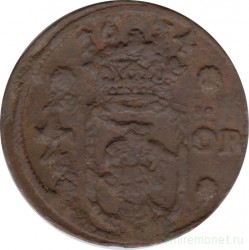 Монета. Швеция. 1/4 эре 1634 год.