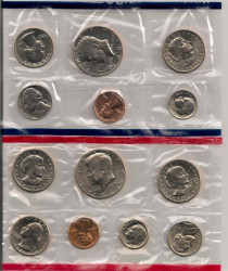 Монета. США. 1 доллар 1981 год. Сьюзен Энтони. Монетные дворы P, D, S. Годовой набор.