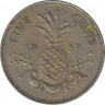 Монета. Багамские острова. 5 центов 1969 год. ав.