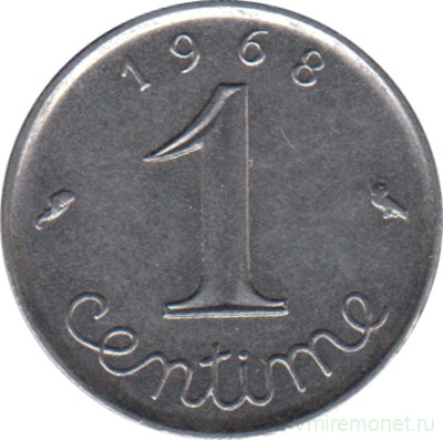 Монета. Франция. 1 сантим 1968 год.
