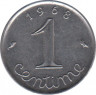  Монета. Франция. 1 сантим 1968 год. ав.