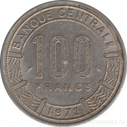 Монета. Центрально-африканская республика. 100 франков 1972 год.