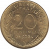  Монета. Франция. 20 сантимов 1973 год. ав.
