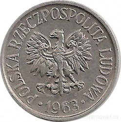 Монета. Польша. 5 грошей 1963 год.