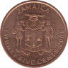Монета. Ямайка. 25 центов 2008 год. ав.