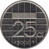 Монета. Нидерланды. 25 центов 2000 год. ав.