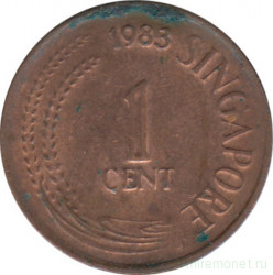 Монета. Сингапур. 1 цент 1983 год.