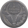 Монета. Мадагаскар. 1 франк 1966 год. рев.