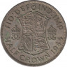 Монета. Великобритания. 1/2 кроны (2.5 шиллинга) 1944 год.  ав.