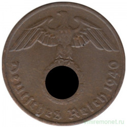 Монета. Германия. Третий Рейх. 2 рейхспфеннига 1940 год. Монетный двор - Мюнхен (D).