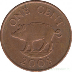 Монета. Бермудские острова. 1 цент 2008 год. Магнитная.