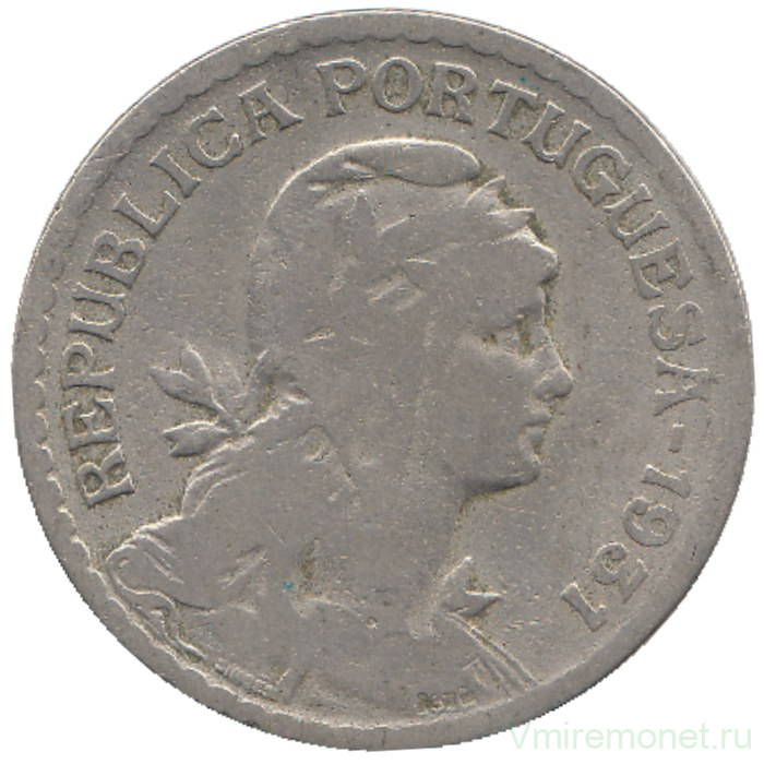 Монета. Португалия. 1 эскудо 1931 год.