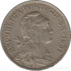 Монета. Португалия. 1 эскудо 1931 год.
