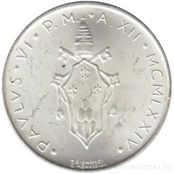 Монета. Ватикан. 500 лир 1974 год.    