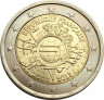 Монета. Франция. 2 евро 2012 год. 10 лет наличного обращения евро. ав