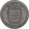  Монета. Швейцария. 5 франков 1988 год. ав.