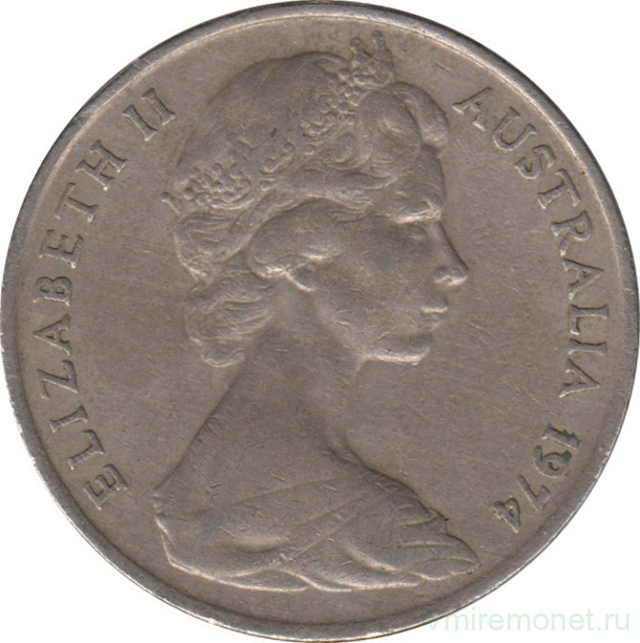 Монета. Австралия. 20 центов 1974 год.