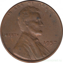 Монета. США. 1 цент 1957 год.