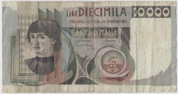 Банкнота. Италия. 10000 лир 1982 год. Тип 106b.