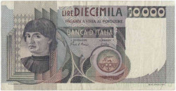 Банкнота. Италия. 10000 лир 1982 год. Тип 106b.