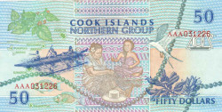 Банкнота. Острова Кука. 50 долларов 1992 год. Тип 10.