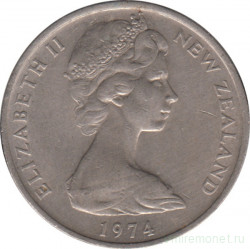 Монета. Новая Зеландия. 10 центов 1974 год.