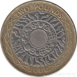 Монета. Великобритания. 2 фунта 2000 год.