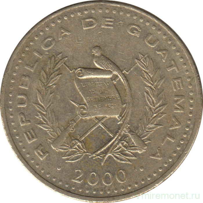Монета. Гватемала. 1 кетцаль 2000 год.