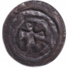 Монета. Тевтонский орден. 1 серебряный денарий. 1317 - 1327 гг.