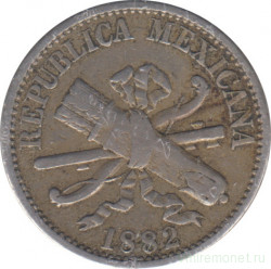 Монета. Мексика. 5 сентаво 1882 год.