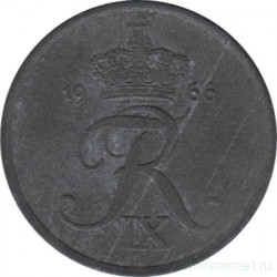 Монета. Дания. 1 эре 1966 год.