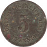 Монета. Германия (Германская империя 1871-1922). 5 пфеннигов 1911 год. (F). ав.