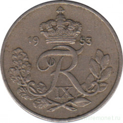 Монета. Дания. 10 эре 1953 год.