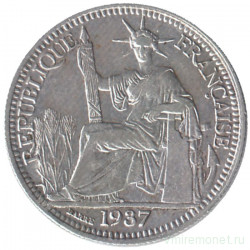 Монета. Французский Индокитай. 10 сантимов 1937 год. 