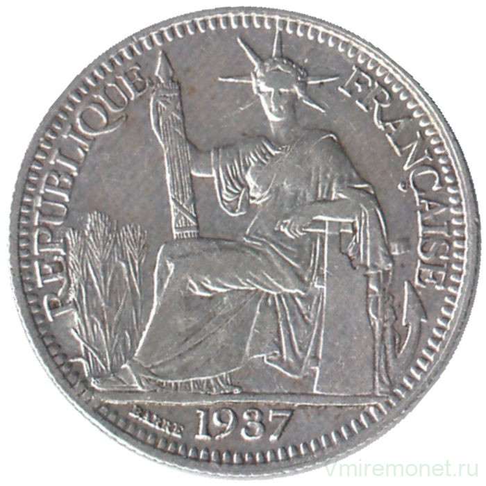 Монета. Французский Индокитай. 10 сантимов 1937 год. 
