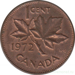 Монета. Канада. 1 цент 1972 год.