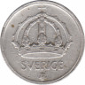 Монета. Швеция. 25 эре 1943 год. рев.