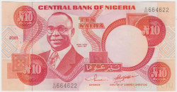 Банкнота. Нигерия. 10 найр 2001 год. Тип 25f.