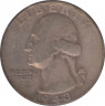 Монета. США. 25 центов 1943 год. Монетный двор S. ав.