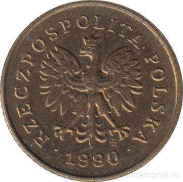 Монета. Польша. 1 грош 1990 год.
