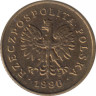 Монета. Польша. 1 грош 1990 год. ав.
