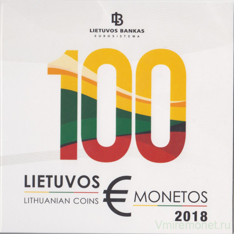 Монеты. Литва. Набор евро в буклете 2018 год. 100 лет обретения государственности Литвы.