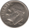  Монета. США. 10 центов 1986 год. Монетный двор P. ав.