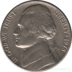Монета. США. 5 центов 1975 год. 