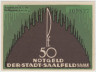 Бона. Нотгельд. Германия. Город Заальфельд. 50 пфеннигов 1921 год. Вариант 1155.3.1. ав.