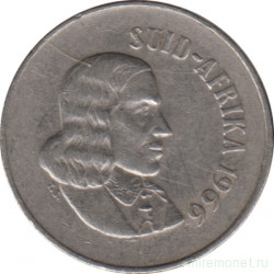 Монета. Южно-Африканская республика (ЮАР). 20 центов 1966 год. Аверс - "SUID-AFRIKA".