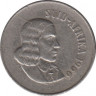 Монета. Южно-Африканская республика (ЮАР). 20 центов 1966 год. Аверс - "SUID-AFRIKA". ав.