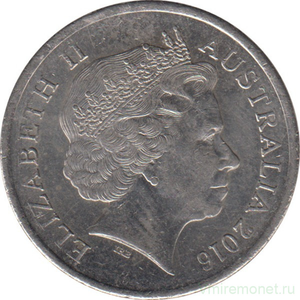 Монета. Австралия. 10 центов 2016 год.